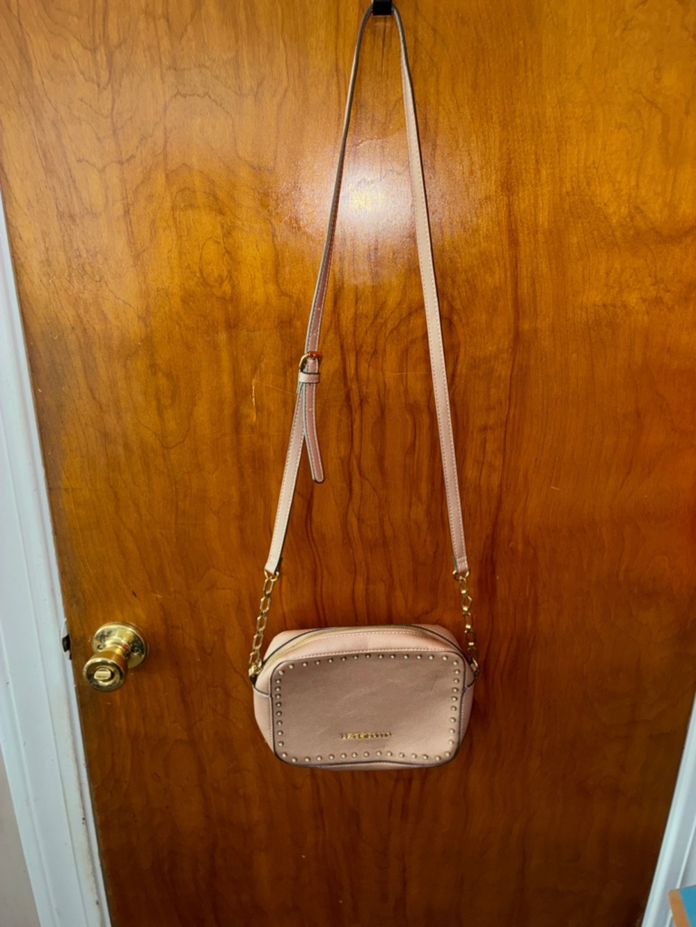 Liz Claiborne Blush Pink Crossbody with Gold-Tone Studs